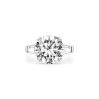 Round Diamond Ring (with Tapered Baguette)