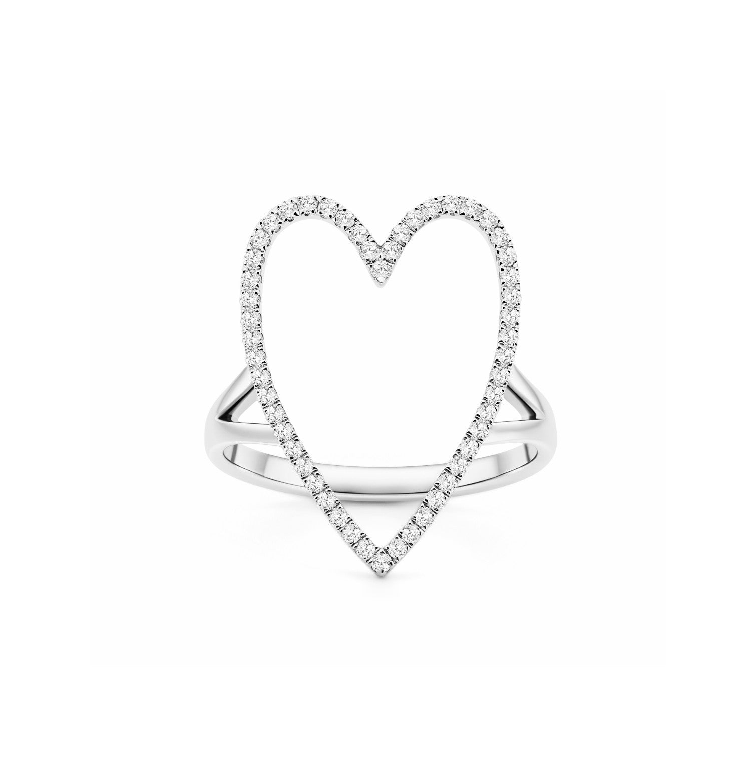 Pave Open Heart Ring