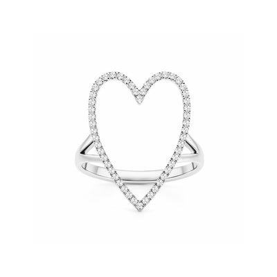 Pave Open Heart Ring
