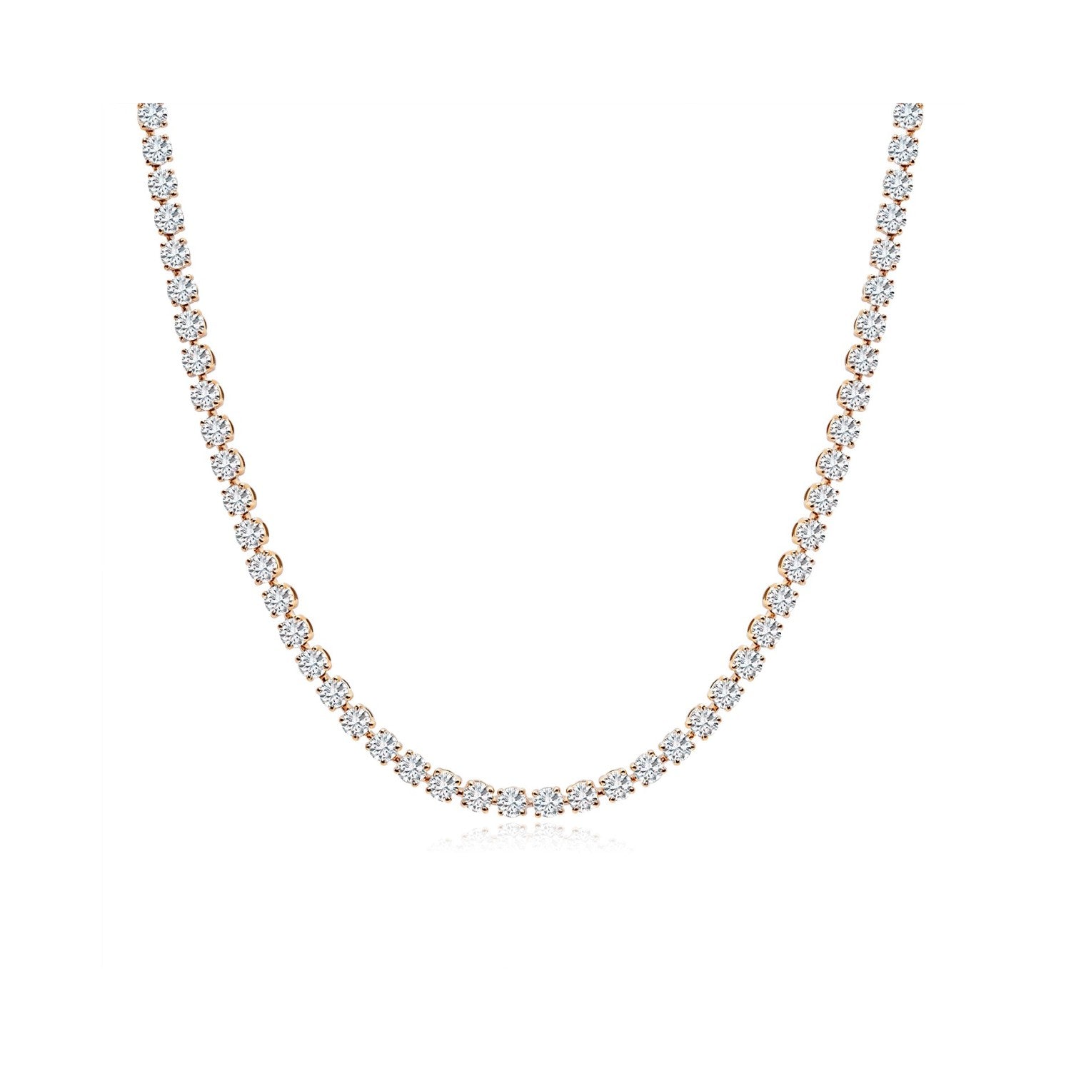0.1ct each 4-Prong Tennis Necklace