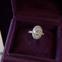 Oval Pave Halo Ring