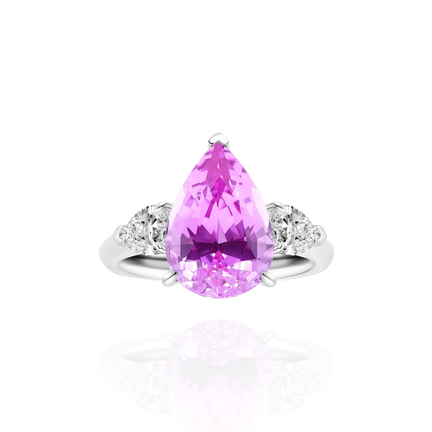 Pink Sapphire Pearshape Ring