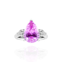 Pink Sapphire Pearshape Ring