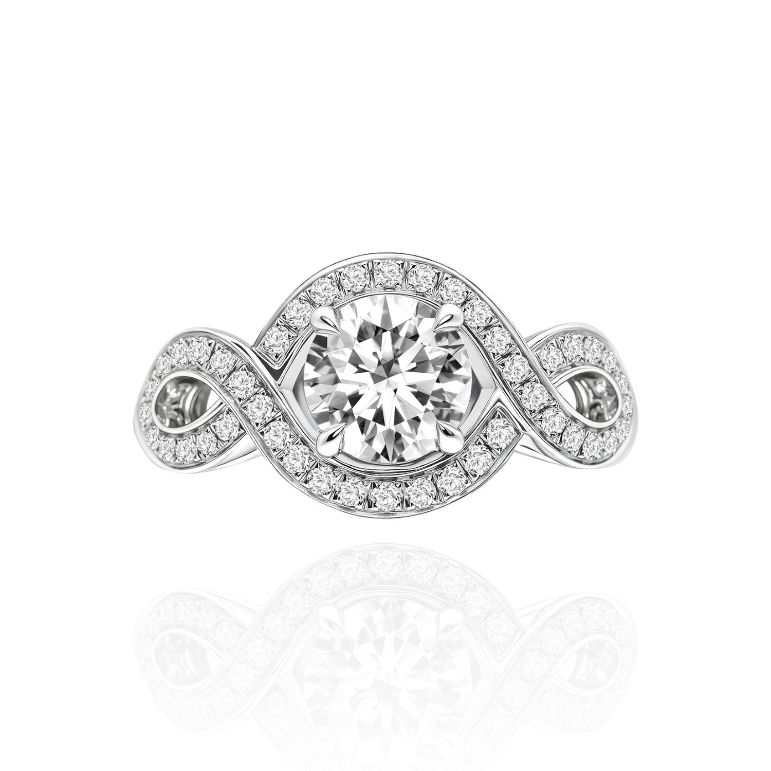 Twisted Halo Engagement Ring
