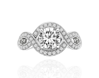 Twisted Halo Engagement Ring