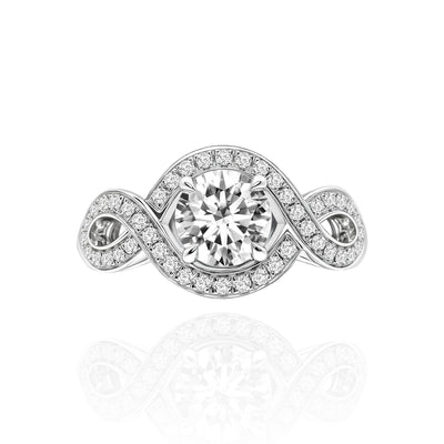 Twisted Halo Engagement Ring