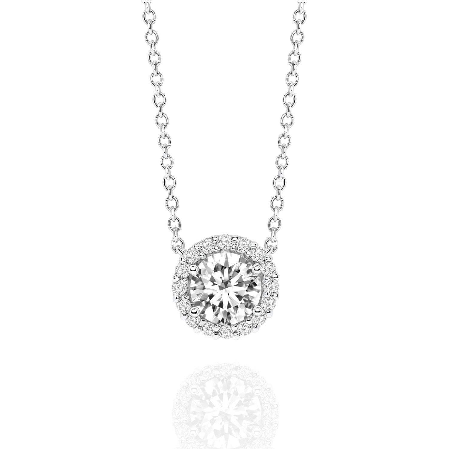 Round Halo Necklace