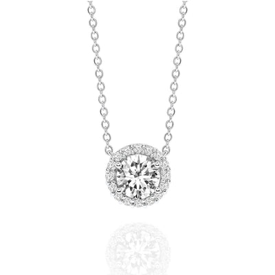 Round Halo Necklace