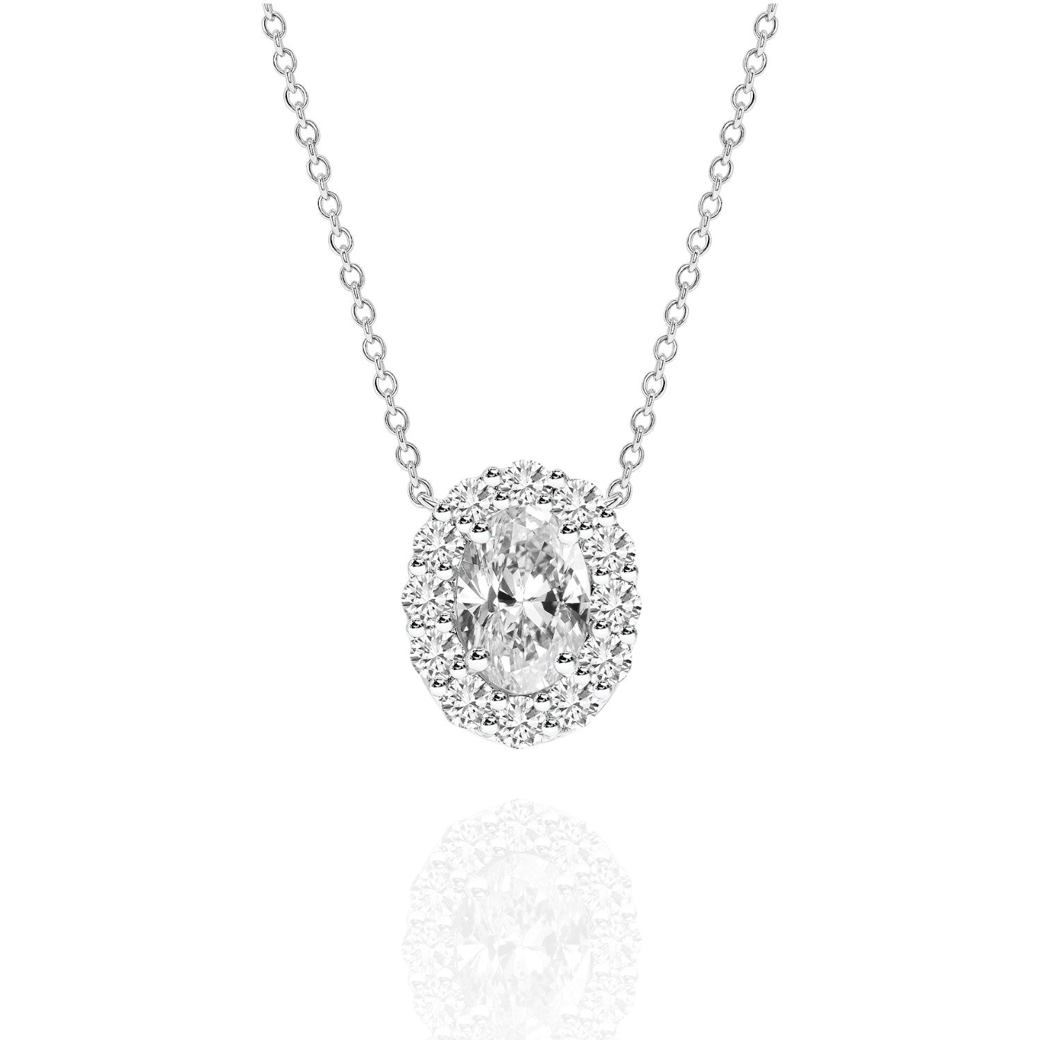 Ovalcut Halo Necklace