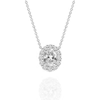 Ovalcut Halo Necklace