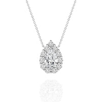 Pearshape Halo Necklace