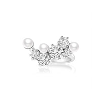 Open Pearl Diamond Ring