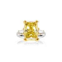 Radiant Yellow Diamond Ring(with Tapered Baguette)