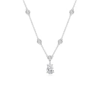 Pearshape rondelle-chain Drop Necklace