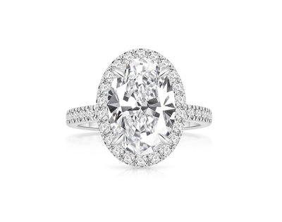 Oval Pave Halo Ring
