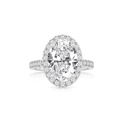 Oval Pave Halo Ring