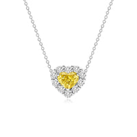 Heartshape Halo Necklace/Yellow