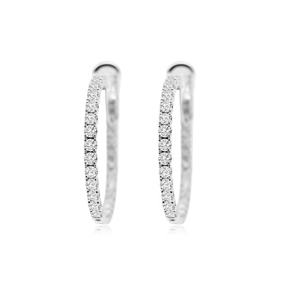 Pave Diamond Hoop Earrings(0.05ct each)