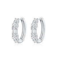Round & Emerald Cut micro Hoop Earrings