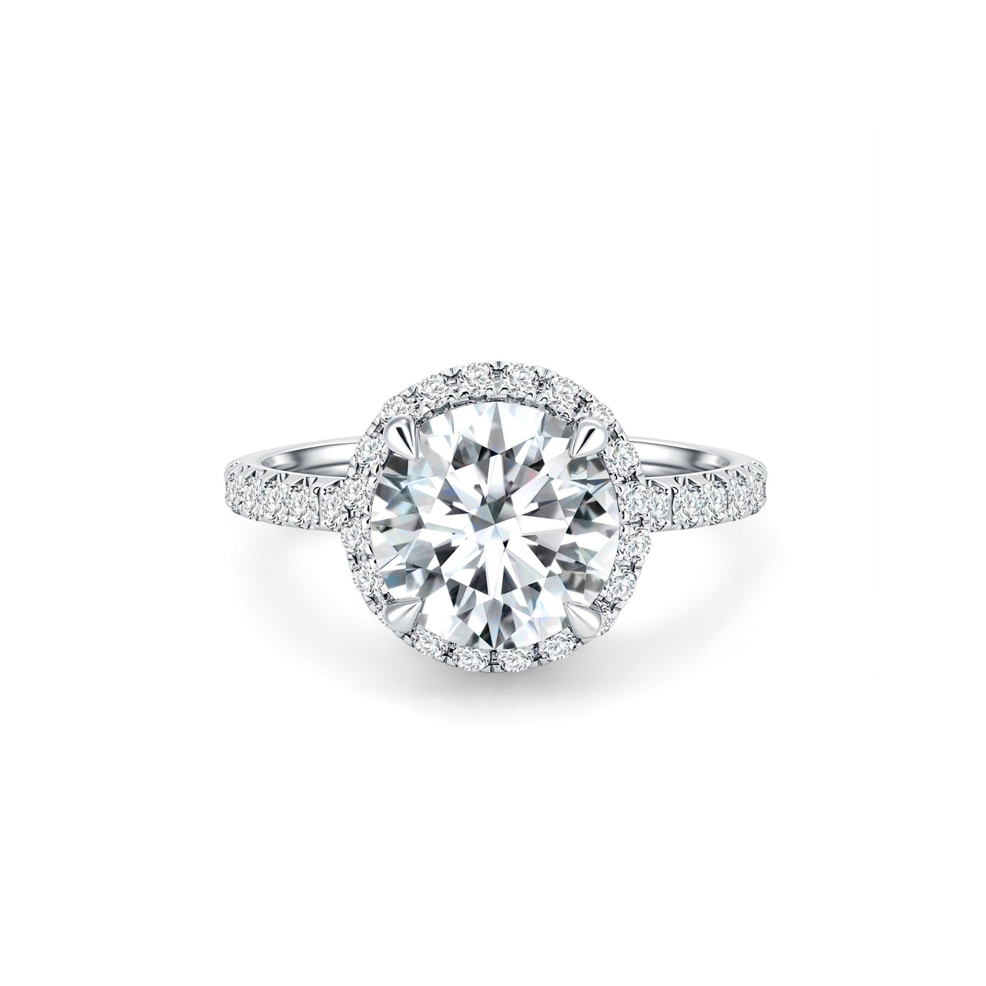 Round Pave Halo Ring