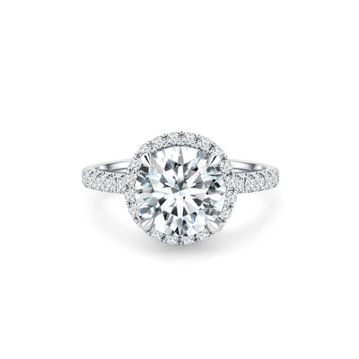 Round Pave Halo Ring