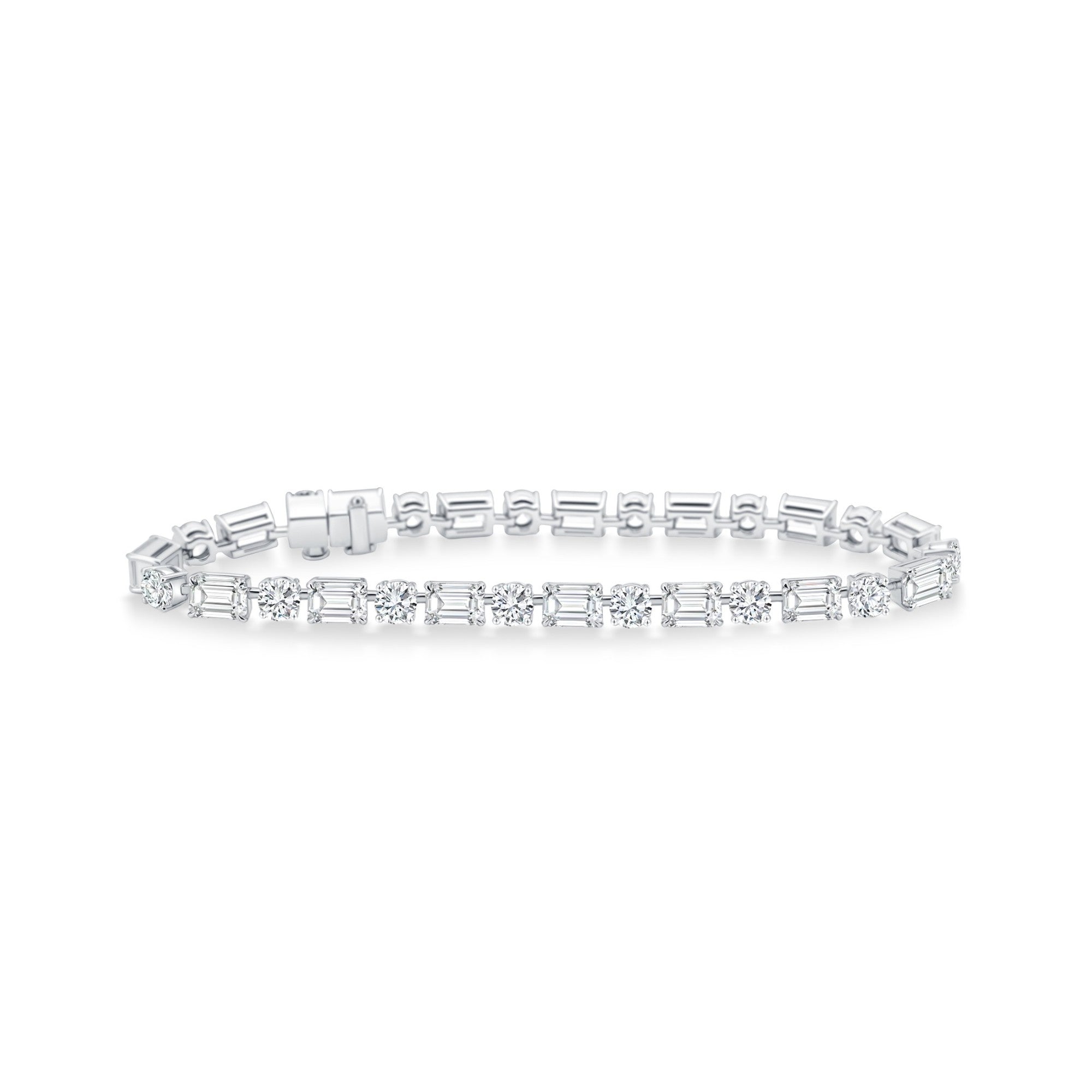 Round & Emerald Cut Tennis Bracelet