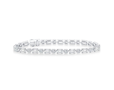 Round & Emerald Cut Tennis Bracelet