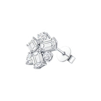Round & Emerald Cut Cluster Earrings