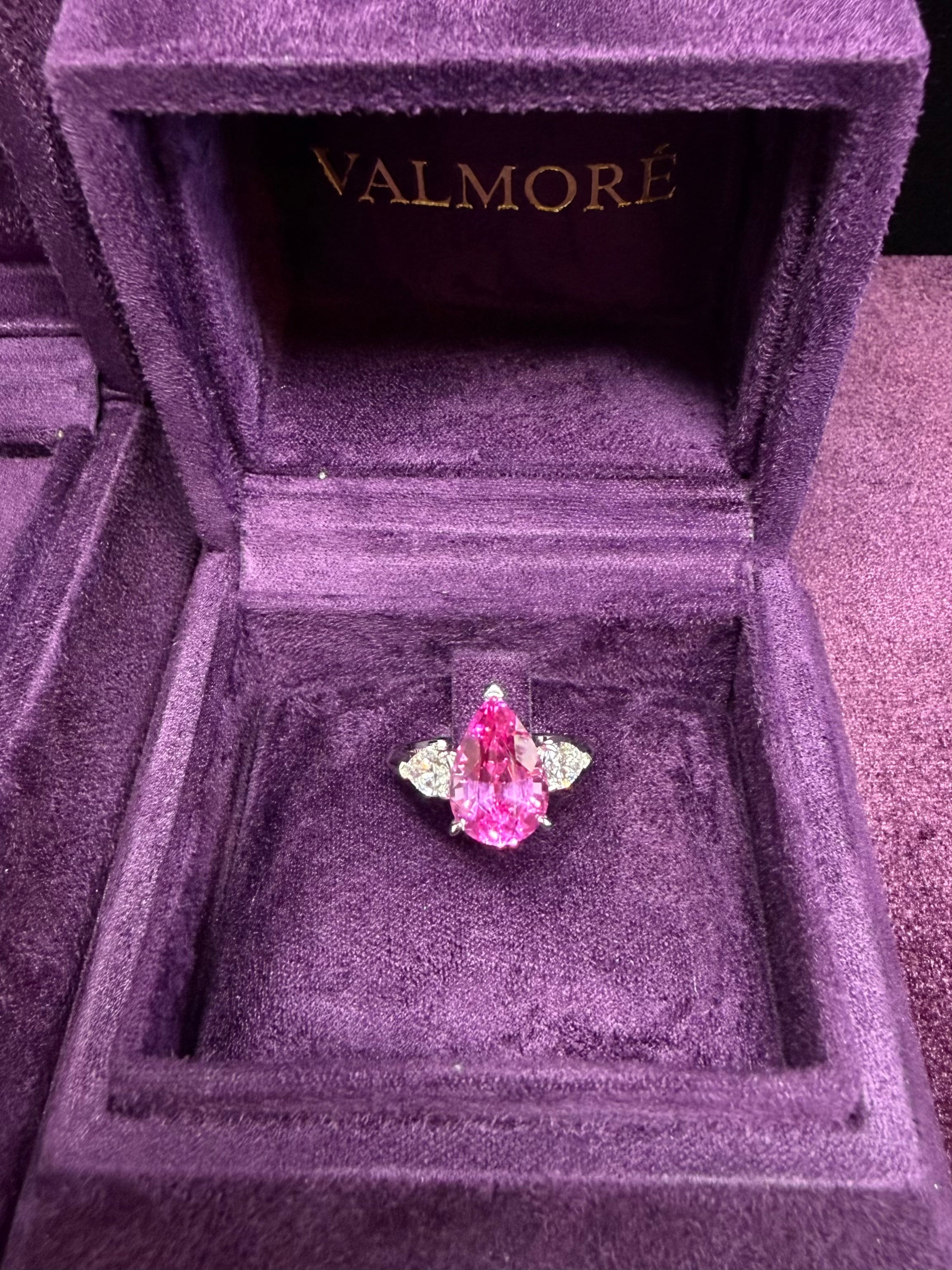 Pink Sapphire Pearshape Ring