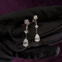 Triple Diamond Drop Earrings