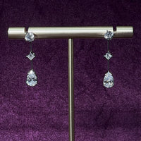 Triple Diamond Drop Earrings
