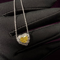 Heartshape Halo Necklace/Yellow