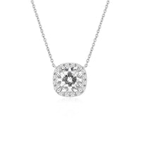 Cushion Brilliant Pave Halo Pendant