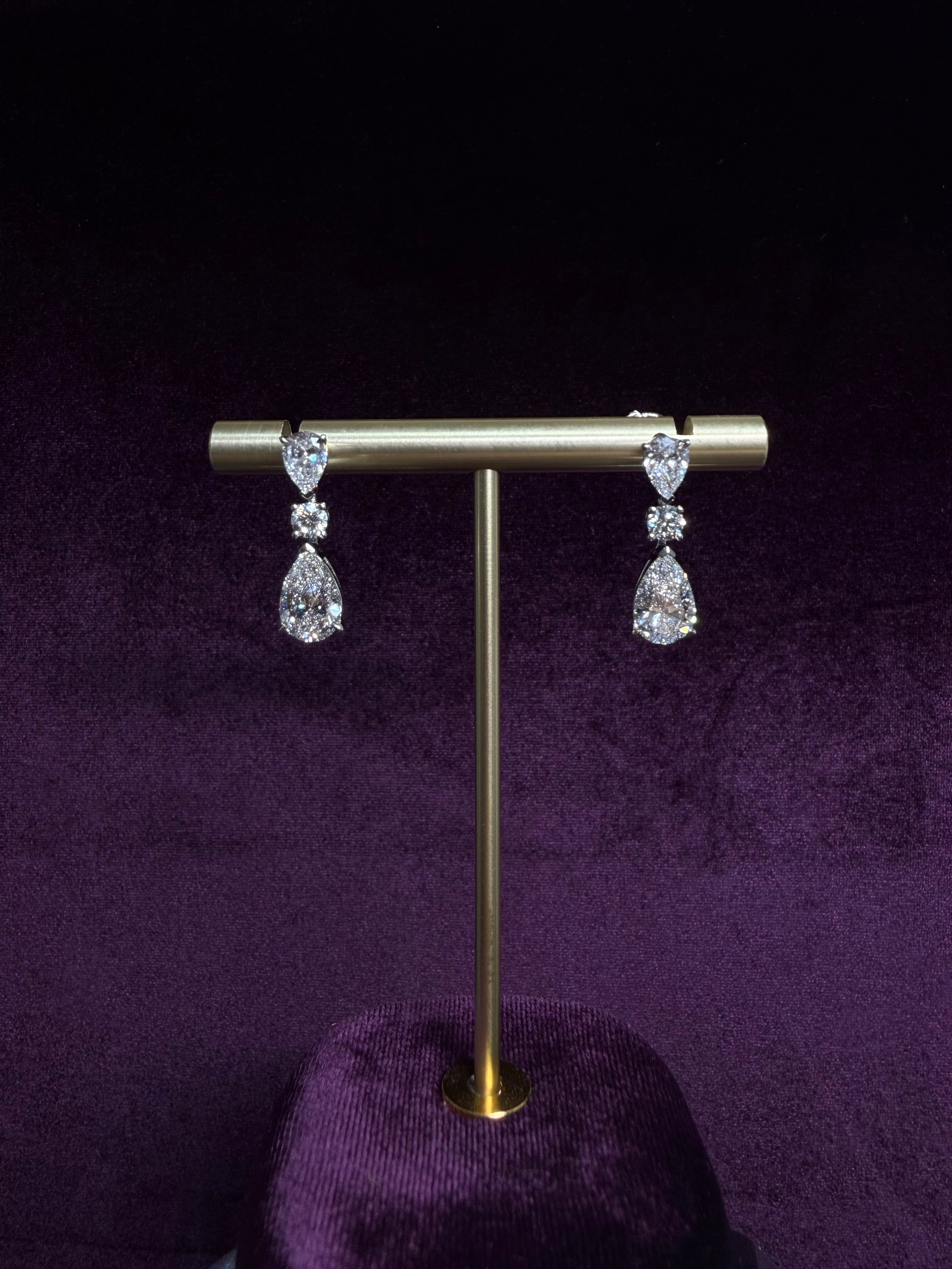 Triple Pear Drop Earrings
