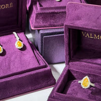 Pearshape Halo Drop Earrings/Yellow