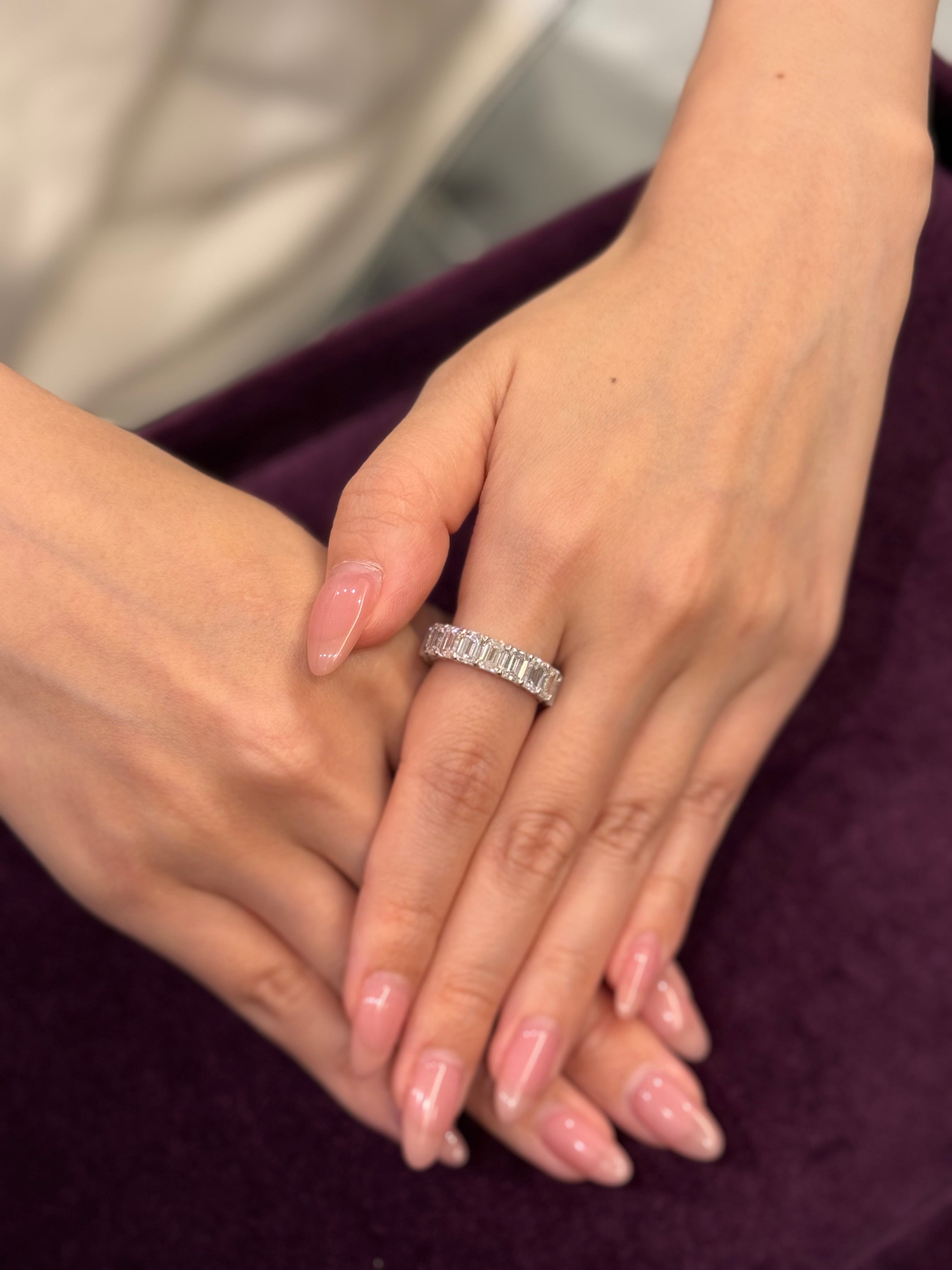 Emeraldcut Full Eternity Ring 0.4ct each