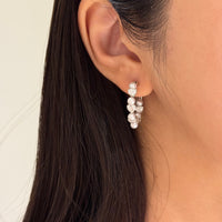 Pearl & Diamond Hoop Earrings