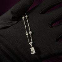 Pearshape rondelle-chain Drop Necklace