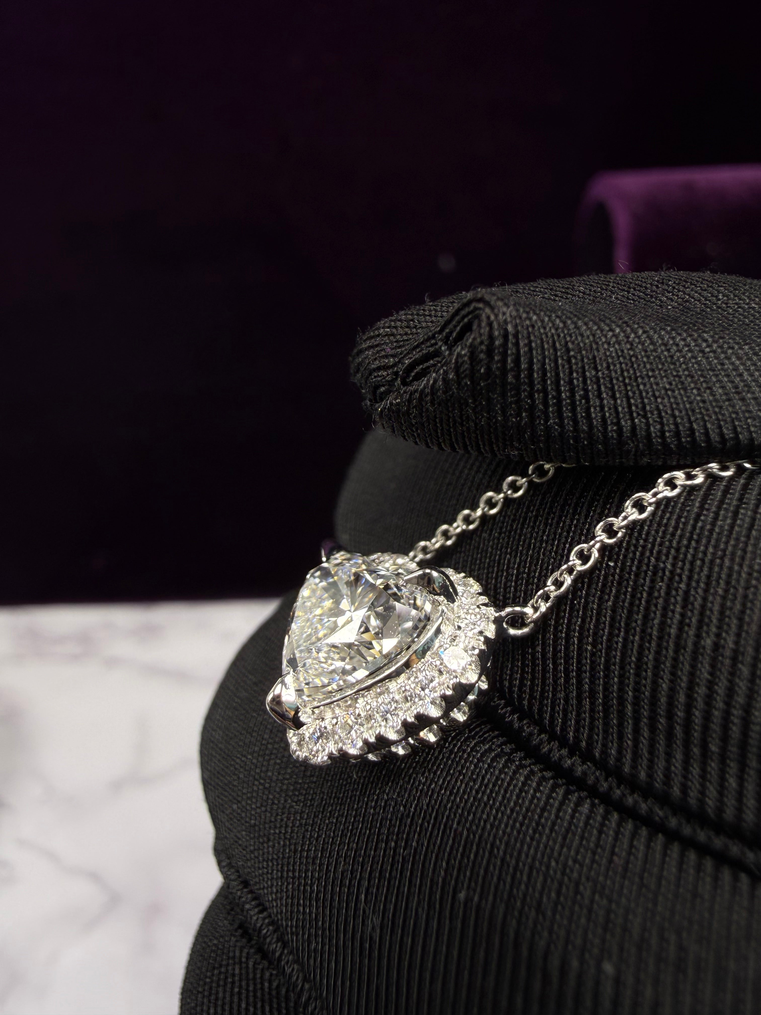 Heart Micro Pavé Halo Pendant