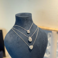 Emeraldcut Halo Necklace