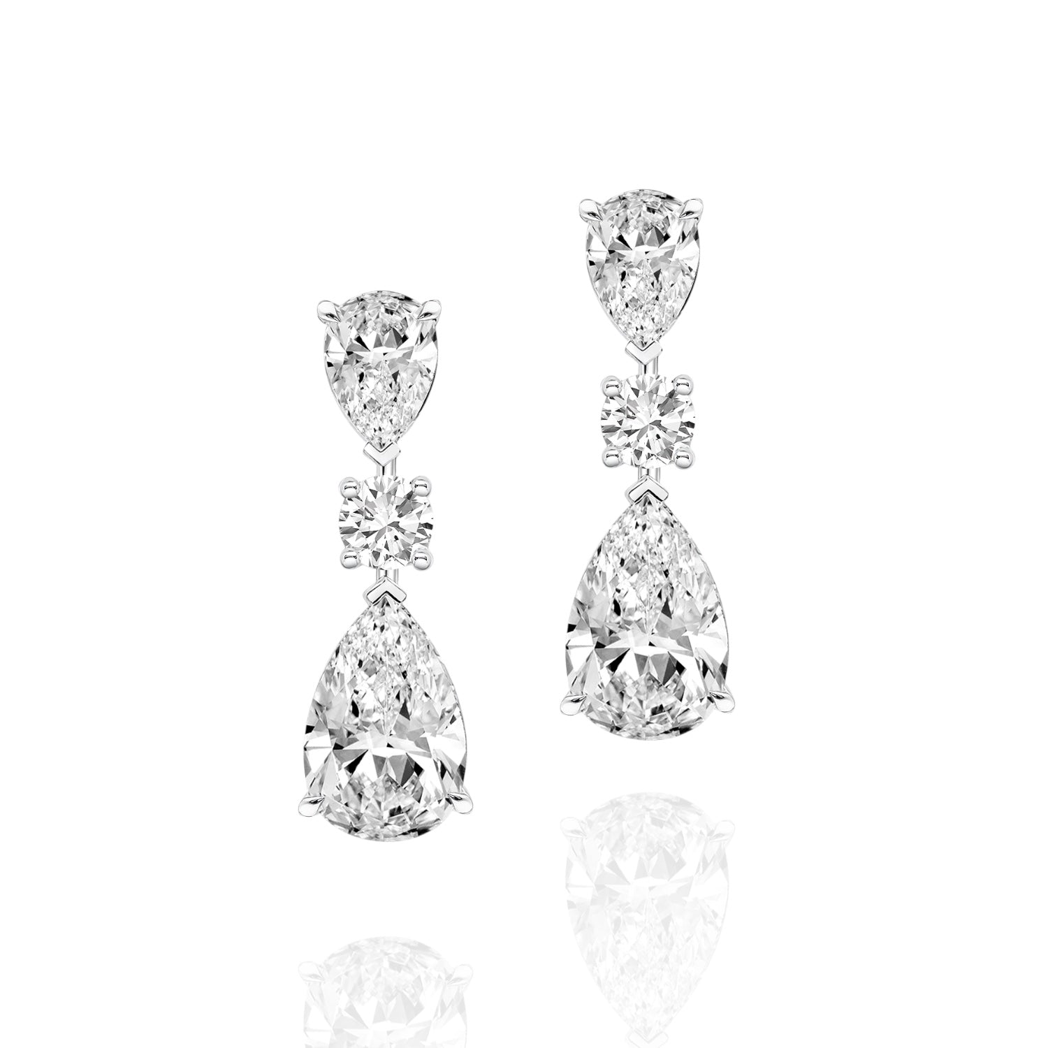 Triple Pear Drop Earrings