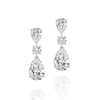 Triple Pear Drop Earrings