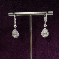 Pearshape Halo Drop Earrings