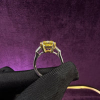 Radiant Yellow Diamond Ring(with Tapered Baguette)
