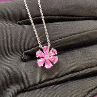 Fleurpearshape Pinksapphire Necklace