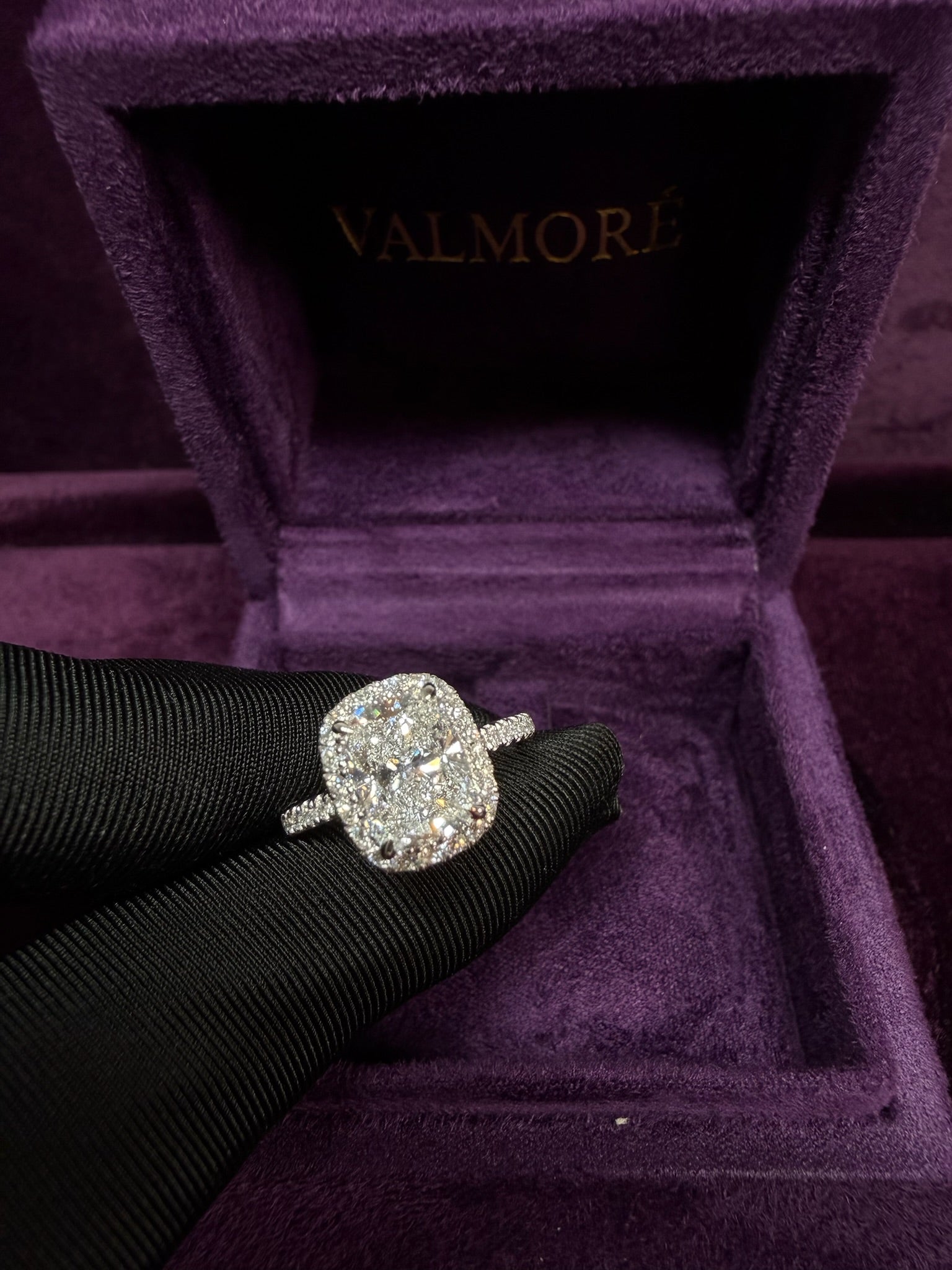 Cushion pave Halo Ring