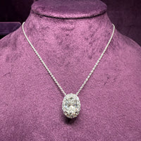 Ovalcut Halo Necklace
