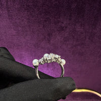 Open Pearl Diamond Ring