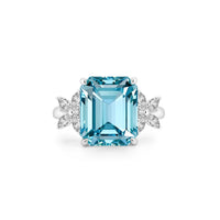 Marquise Flower Aquamarine Ring