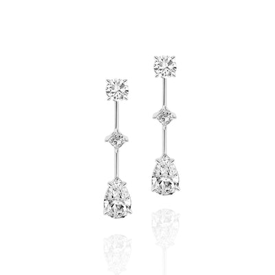 Triple Diamond Drop Earrings